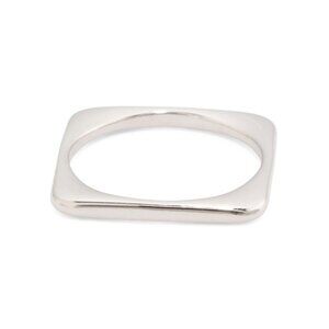 MILOR SILVER Silver Made In Italy Sterling Silver Square Stacking Ring